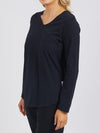 ELM PEACHY LONG SLEEVE V NECK TEE