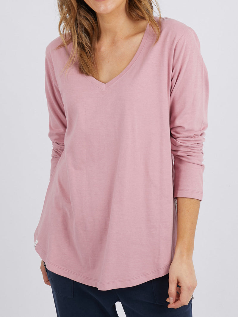ELM PEACHY LONG SLEEVE V NECK TEE