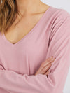 ELM PEACHY LONG SLEEVE V NECK TEE