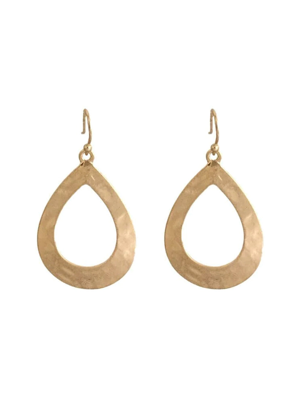GxG COLLECTIVE LILY HAMMERED TEADROP EARRINGS