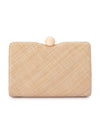 OLGA BERG CECE STRAW WEAVE BOX BAG
