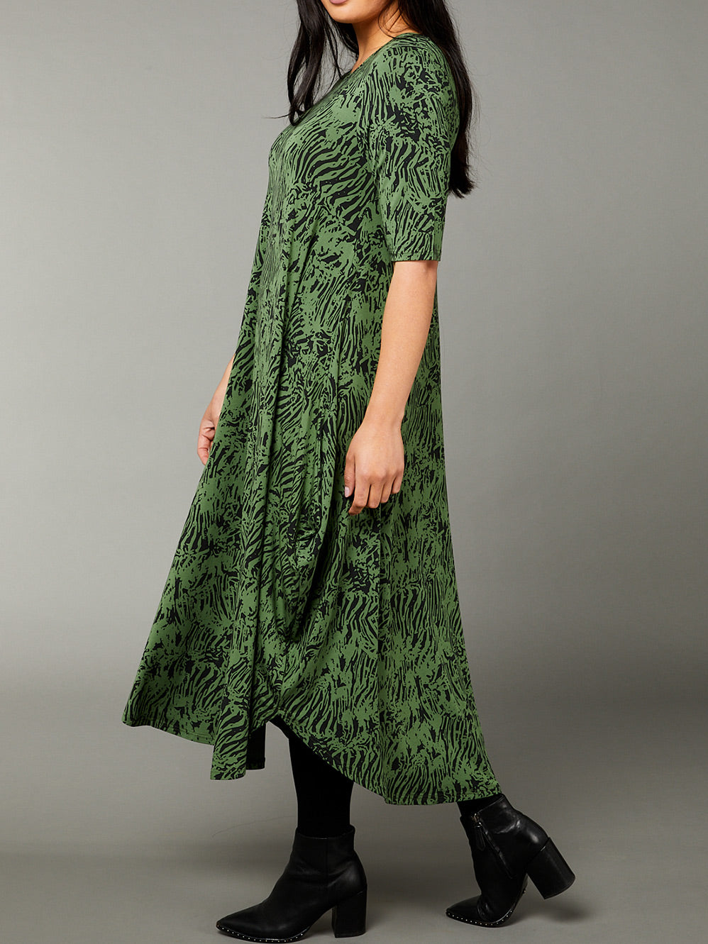 TANI TIGER GREEN TRI DRESS