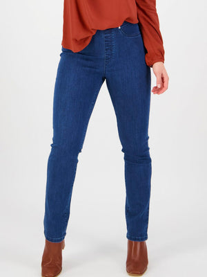 VASSALLI SLIM LEG PULL ON DENIM PANT